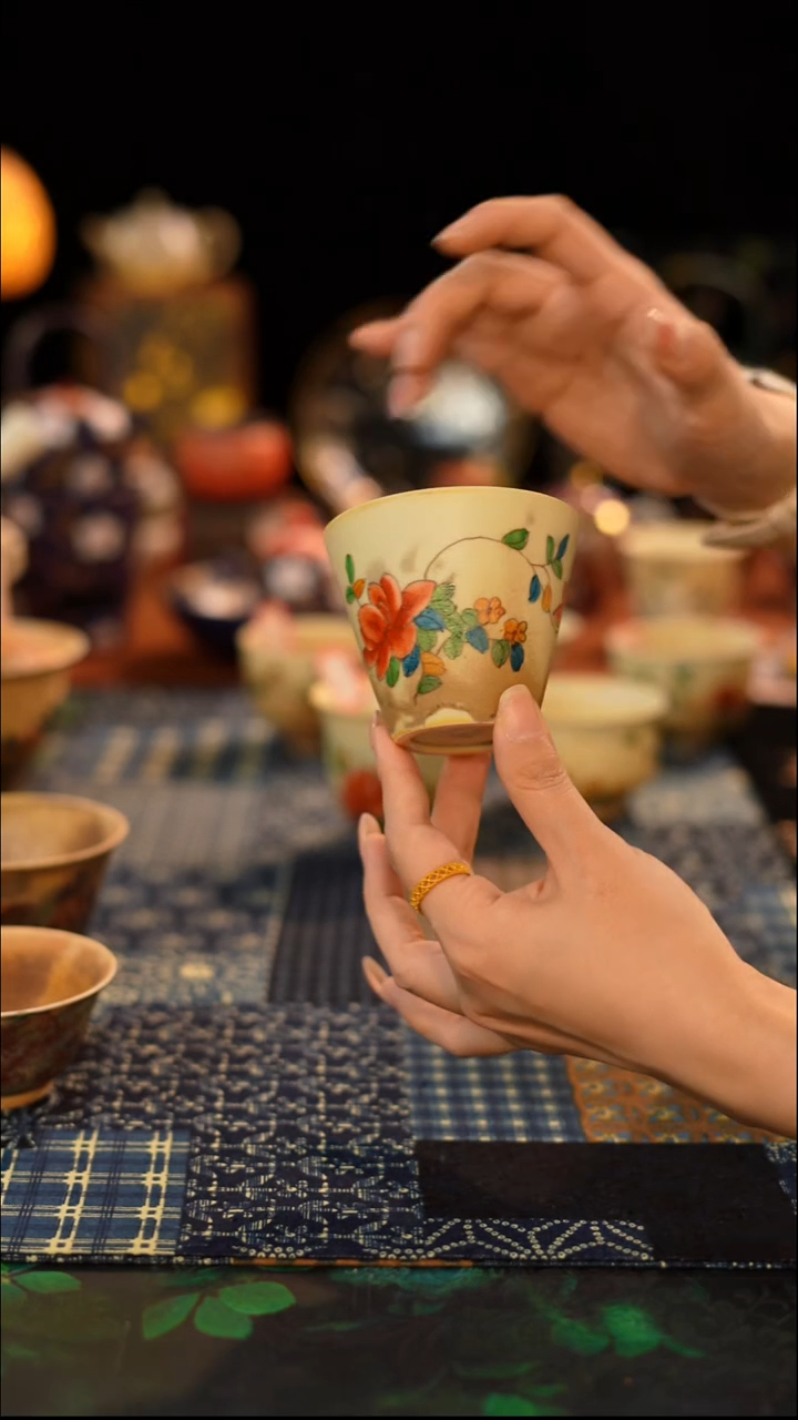 老清水斗笠··花··杯··