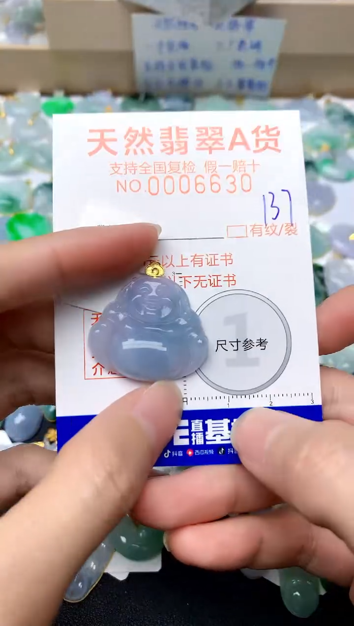 【闪购商品】翡翠颈饰18K金镶嵌137天然A货翡翠