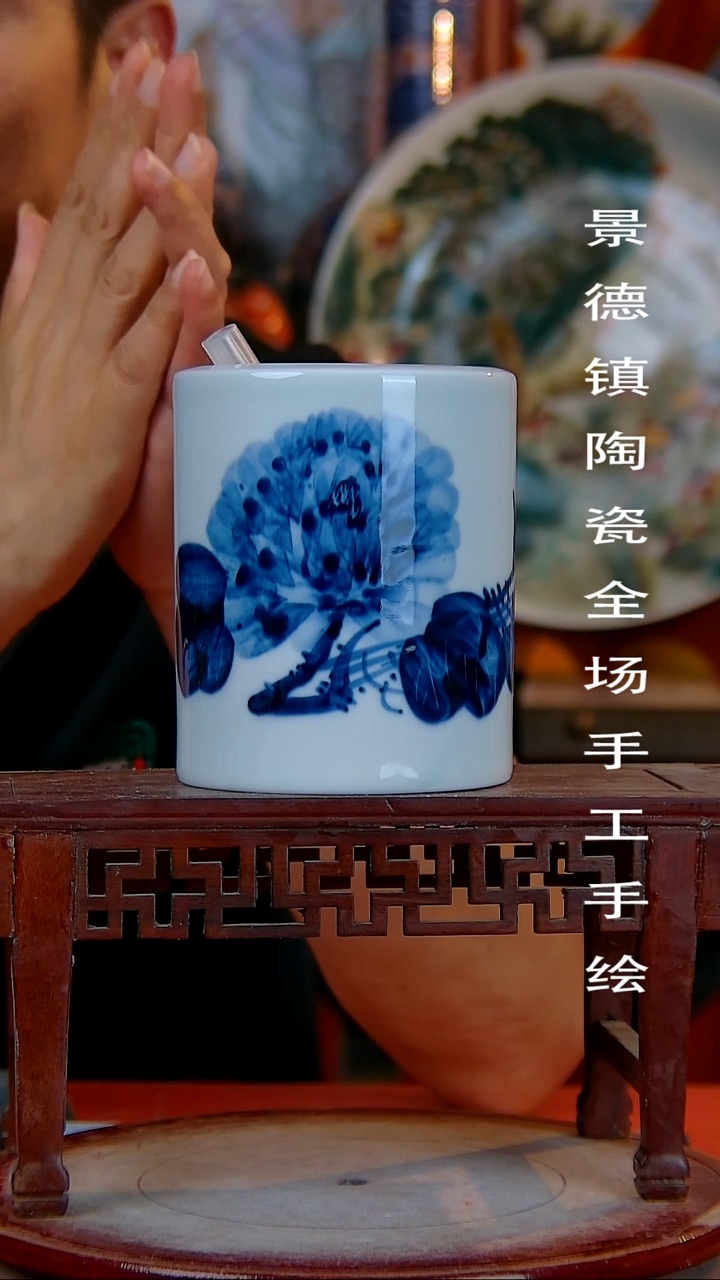 摆件手景德镇陶瓷 全场手工绘