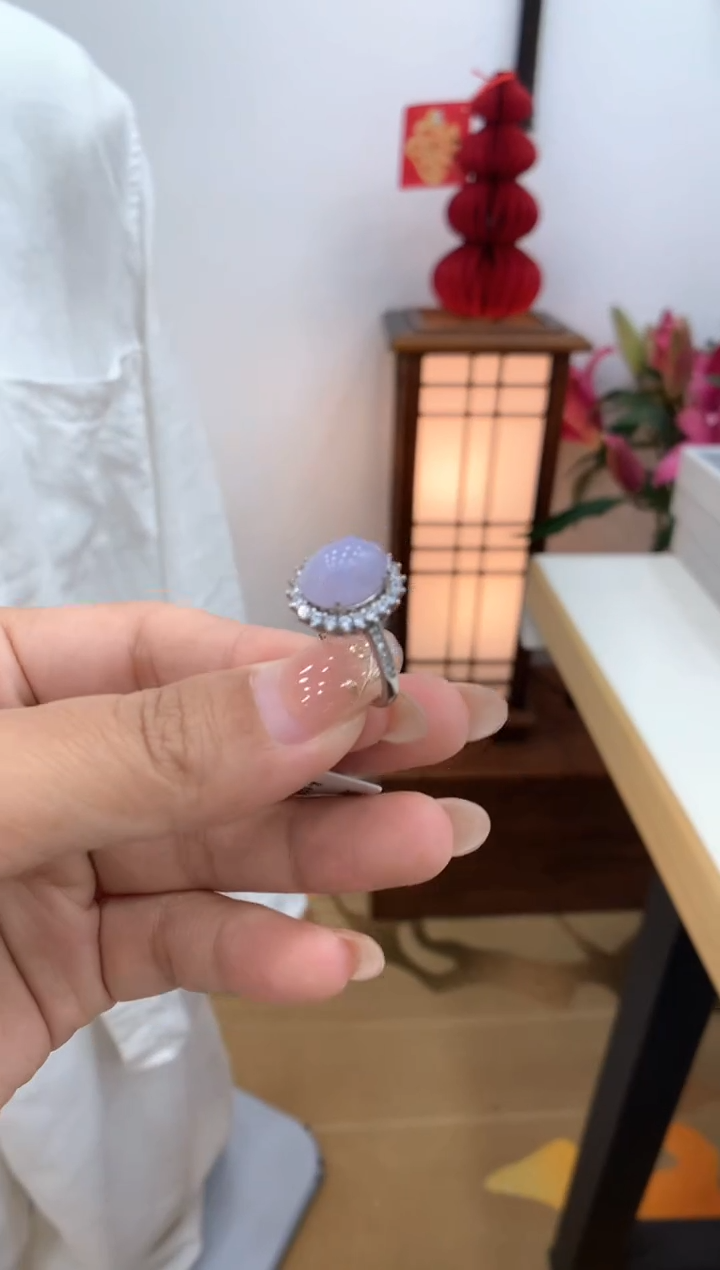 【闪购商品】翡翠戒指银S925镶嵌戒指