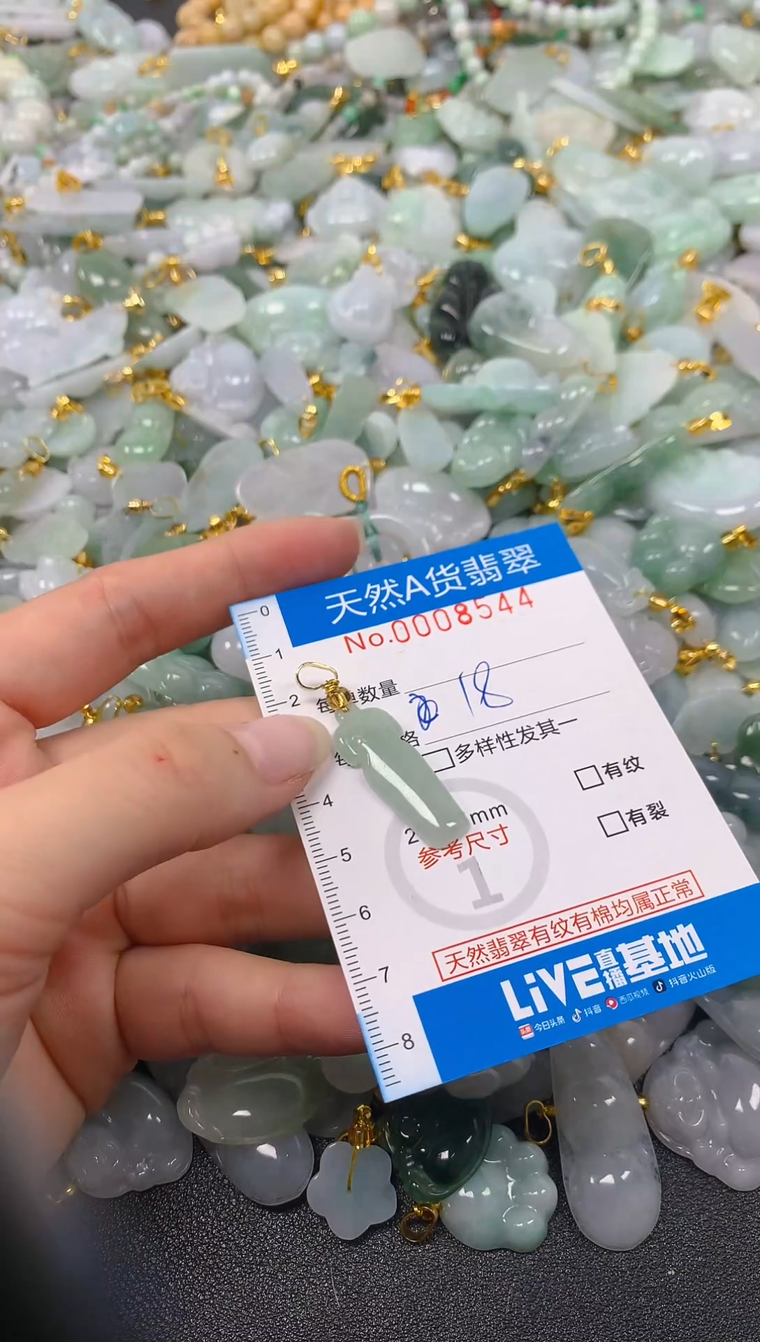 颈饰未镶嵌翡翠净货挂件-8544