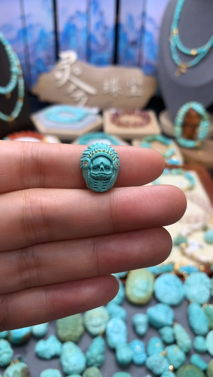 【闪购商品】绿松石挂件未镶嵌阿呆