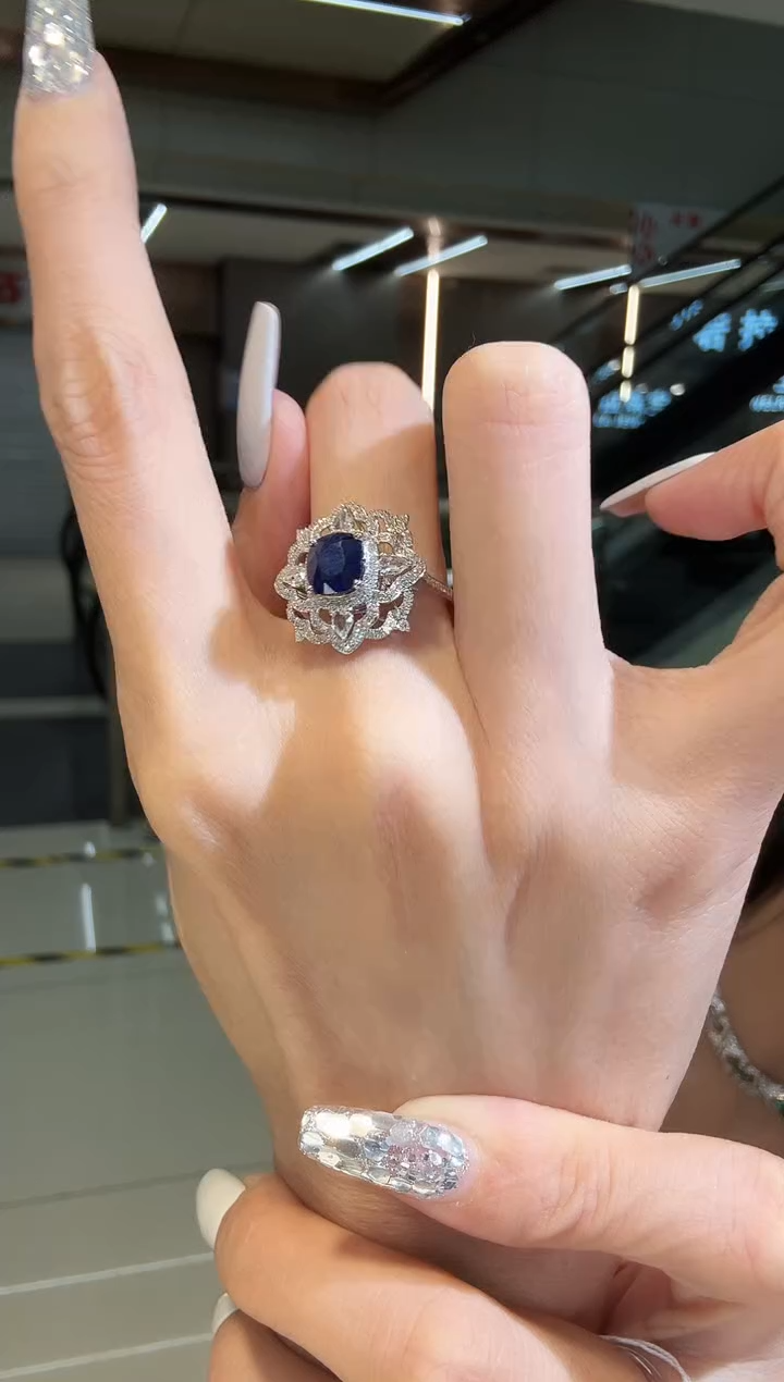 戒指蓝宝石铂Pt950镶嵌2.37ct