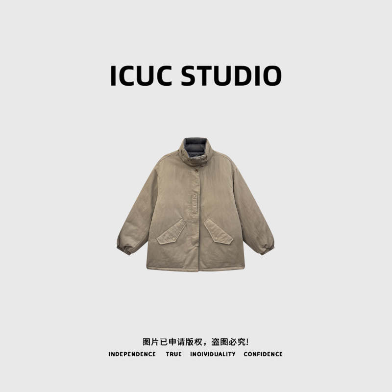ICUC STUDIO-"北欧暖冬"90白鸭绒小众感立领百搭羽绒外套805