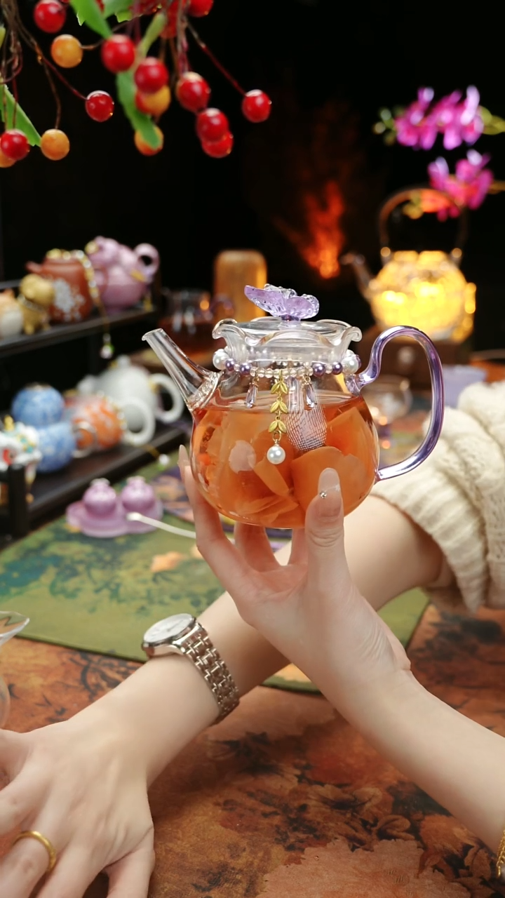 【闪购商品】紫色铃兰花茶壶+链子