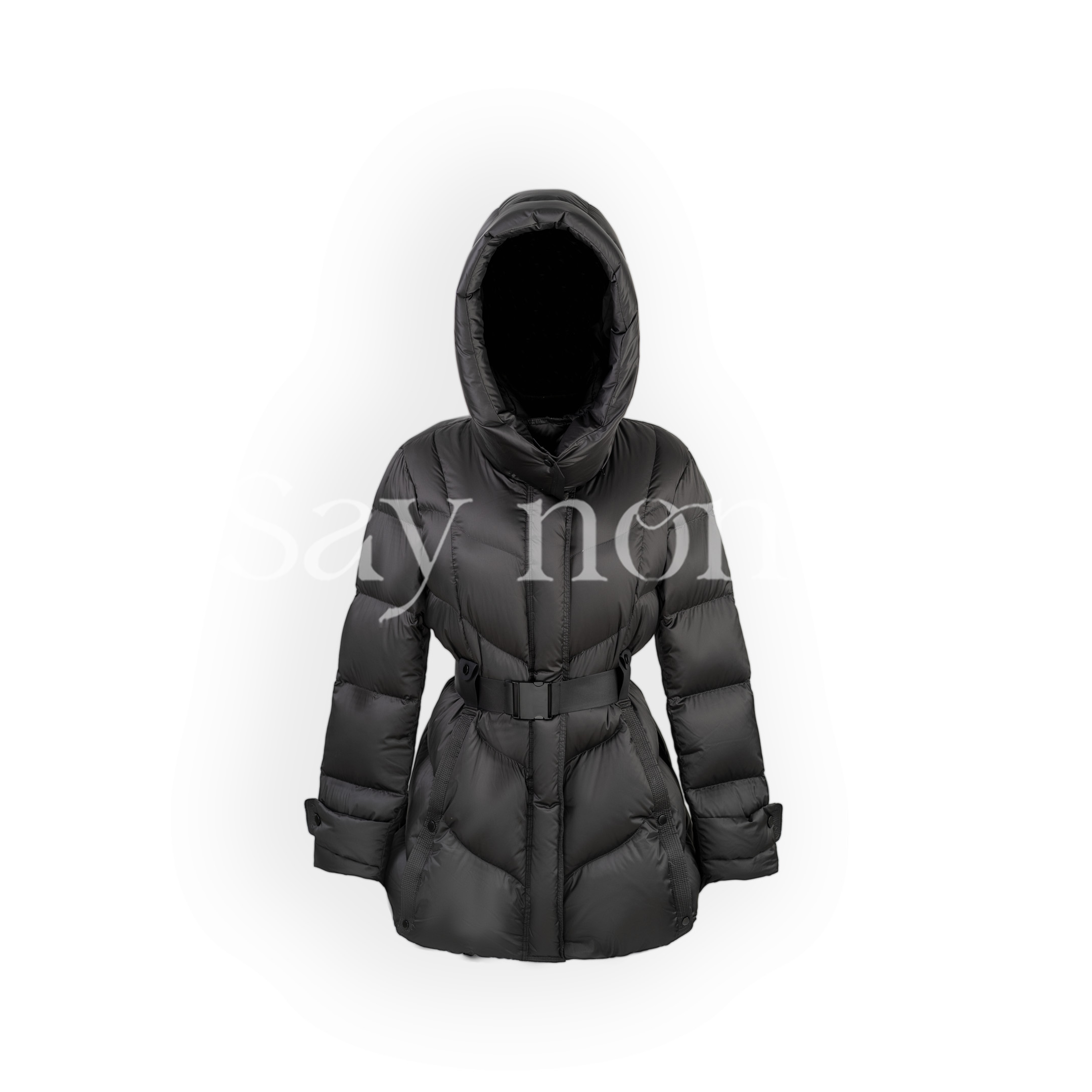 懒猫nono│Saynono 纯色百搭连帽设计收腰显瘦鹅绒外套 GX2032QY