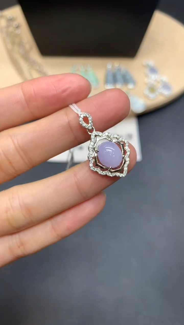 【闪购商品】翡翠吊坠(不含链)银S925镶嵌蛋面【多样性发其一】