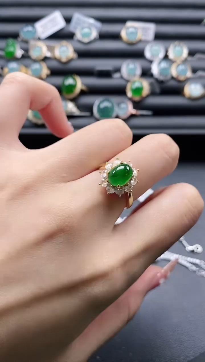 【闪购商品】翡翠戒指银S925镶嵌1111