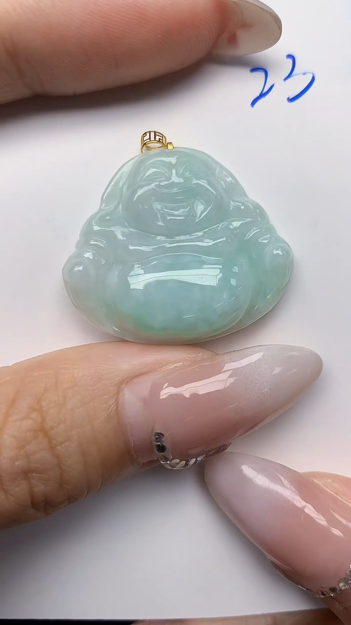 【闪购商品】翡翠颈饰18K金镶嵌天然翡翠A货