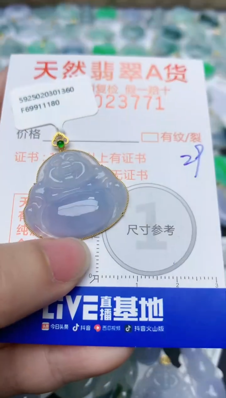 【闪购商品】翡翠颈饰18K金镶嵌天然翡翠A货    29