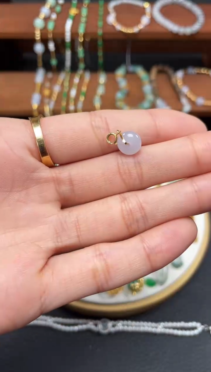 【闪购商品】翡翠吊坠(不含链)18K金镶嵌一个   JK103