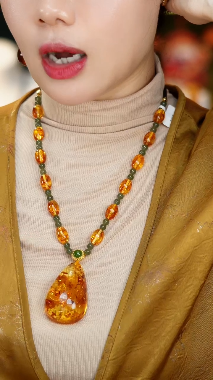 【闪购商品】琥珀（花珀）颈饰未镶嵌福利