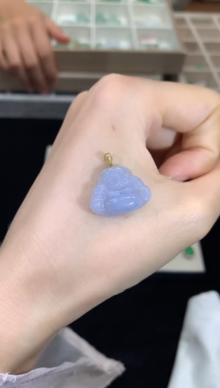 翡翠18K金镶嵌吊坠(不含链)  LYX  001