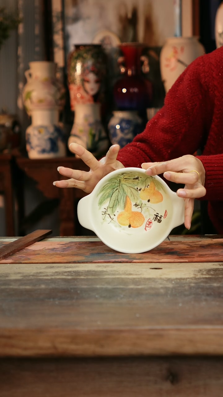 【闪购商品】瓷片景德镇纯手工釉下彩精品花瓶