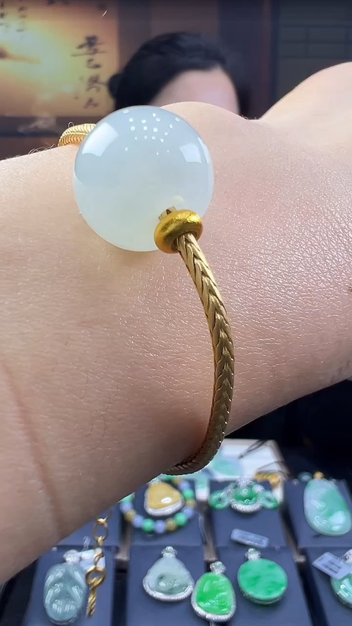 未镶嵌挂件翡翠路路通手链