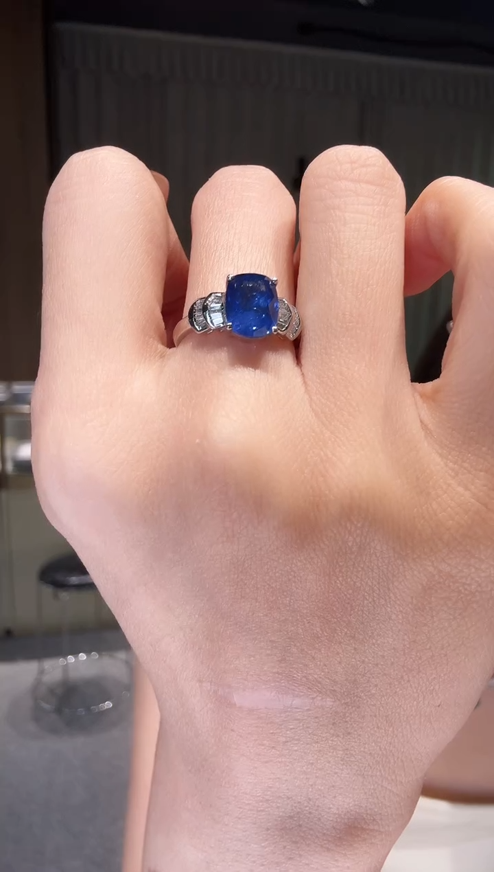 戒指蓝宝石铂Pt950镶嵌CE0868