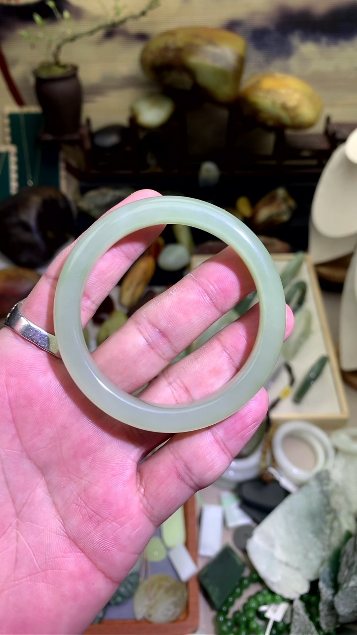 【闪购商品】和田玉颈饰未镶嵌青海料翠青55.9