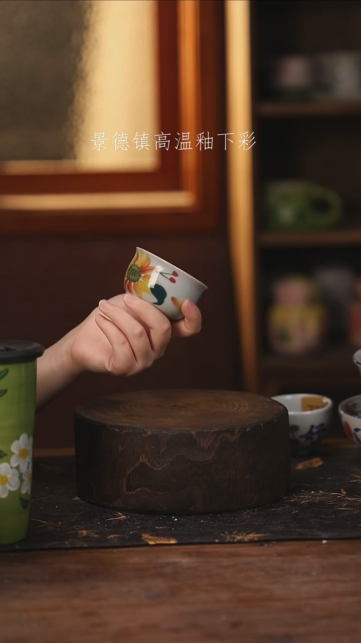 陶瓷景德镇高温釉下手绘陶瓷@L723@