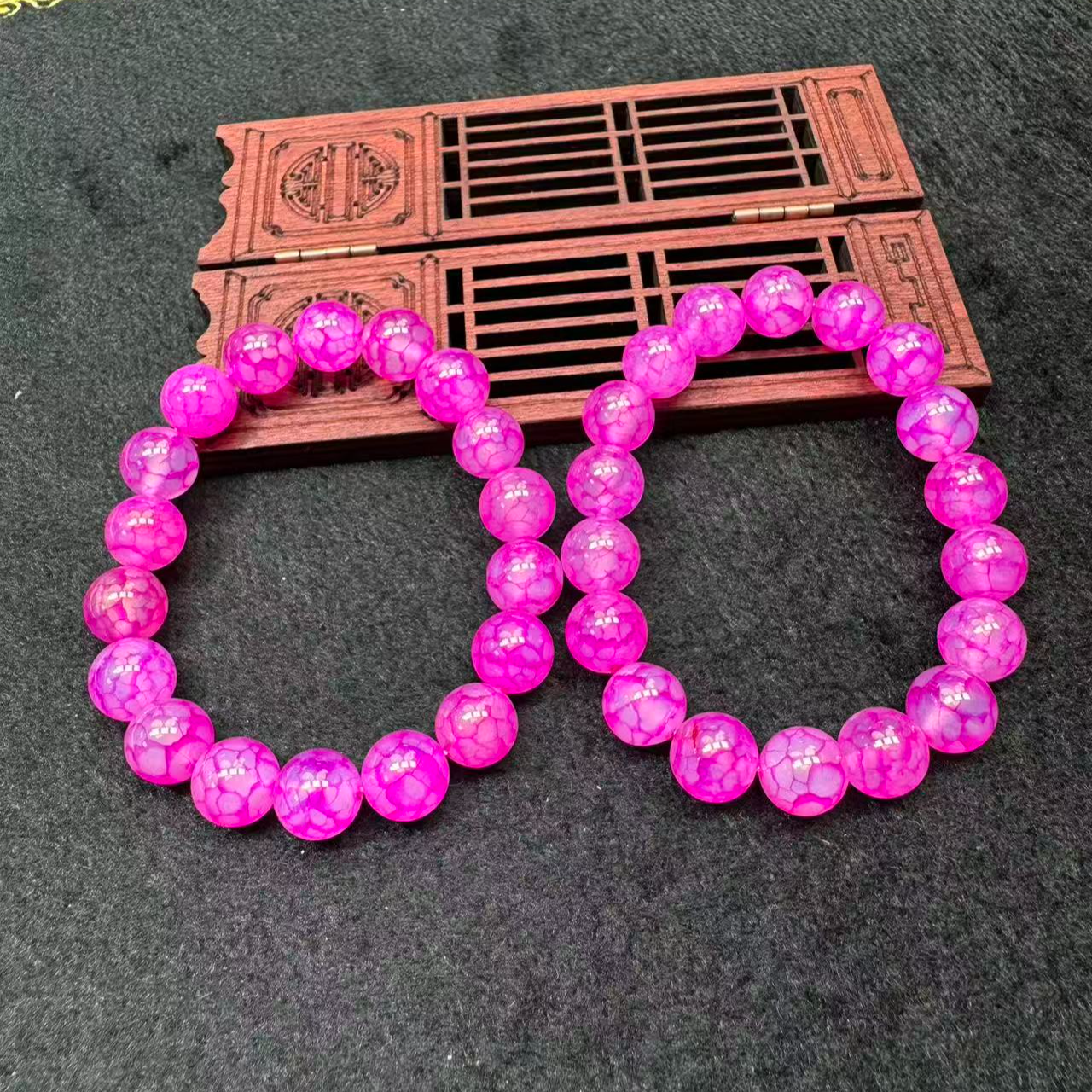 【刘少文】卡10左右樱花粉紫龙麟玛瑙手串-MS-E104-多样性只发一件