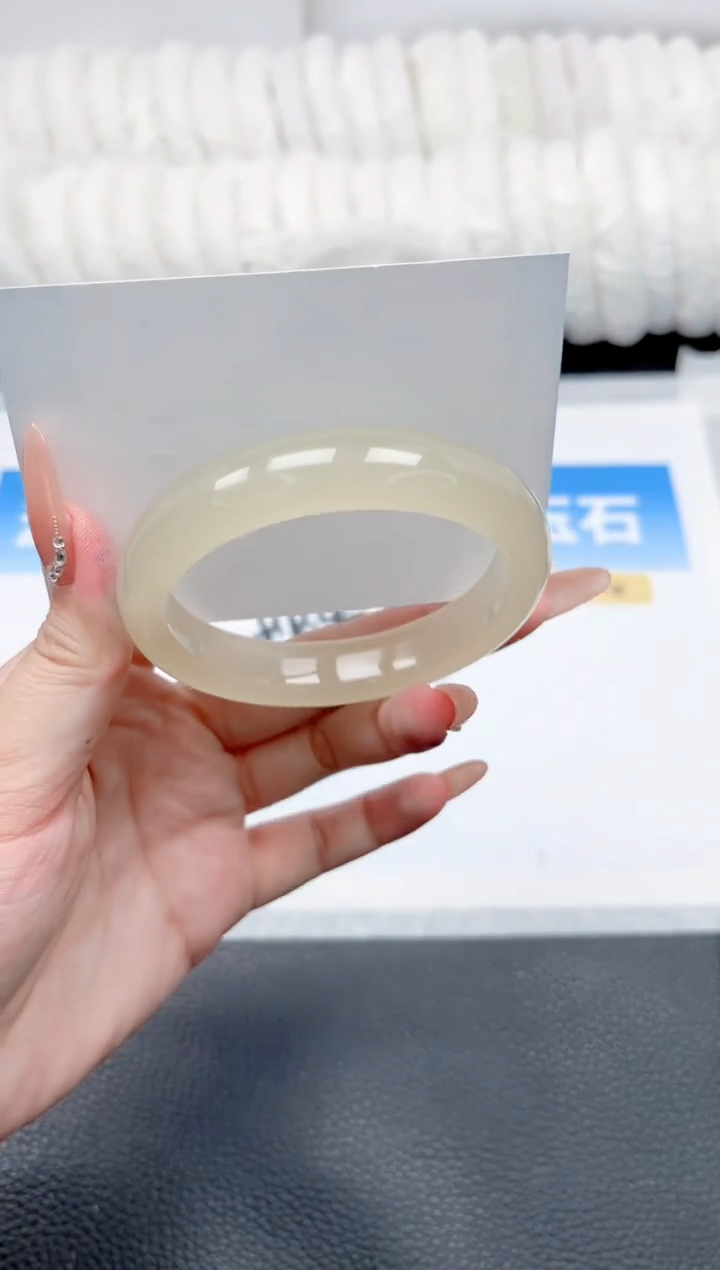 和田玉手镯未镶嵌216-冰晴58.3