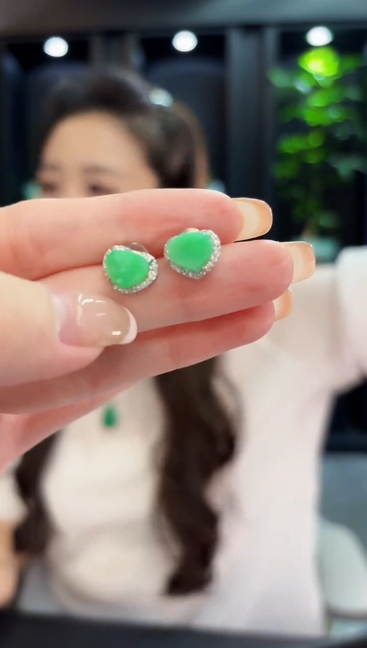 未镶嵌翡翠耳饰 缅料A货/支持复检/一件