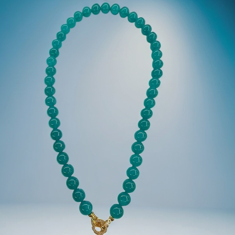 （库存处理）-高定珠宝天河石珠珠项链设计款X550合金