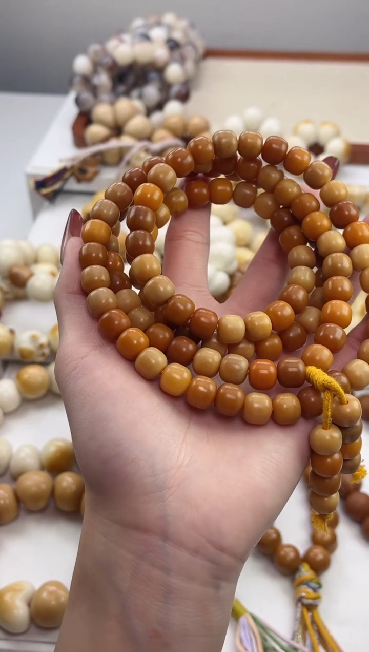 手串菩提根/象牙果干磨82年小老太奶咖多宝桶珠9*10mm念珠