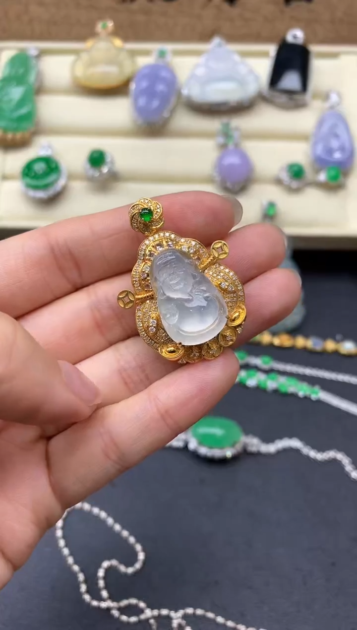 【闪购商品】翡翠颈饰18K金镶嵌496-中国好珍宝