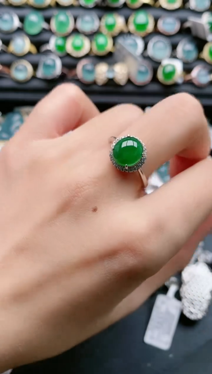 【闪购商品】翡翠戒指银S925镶嵌1111111