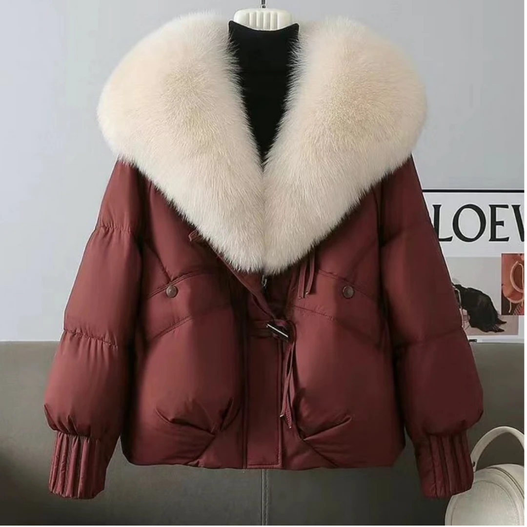 大毛领保暖冬季新款时尚短款百搭棉衣棉服韩版加厚女士女款外套