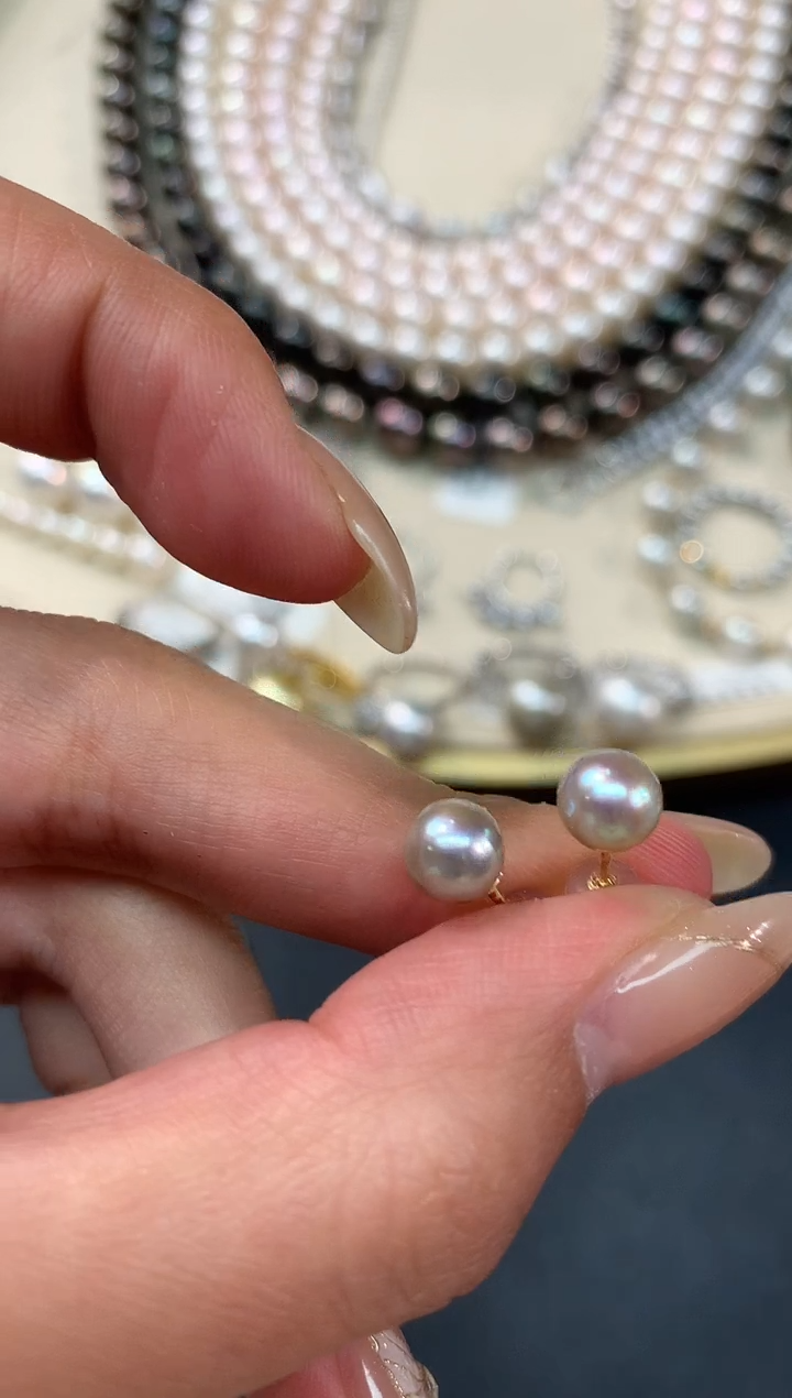 【闪购商品】海水珍珠耳饰18K金镶嵌耳饰A166|499