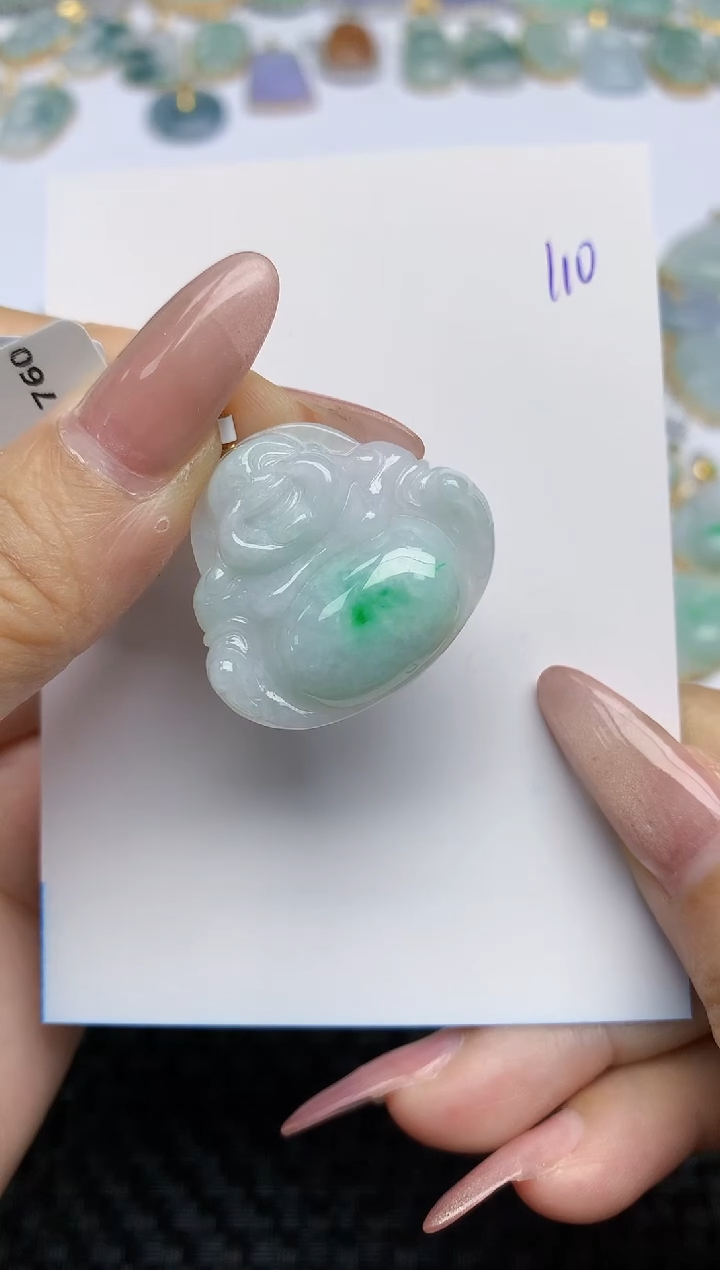 【闪购商品】翡翠颈饰18K金镶嵌天然A货翡翠 110