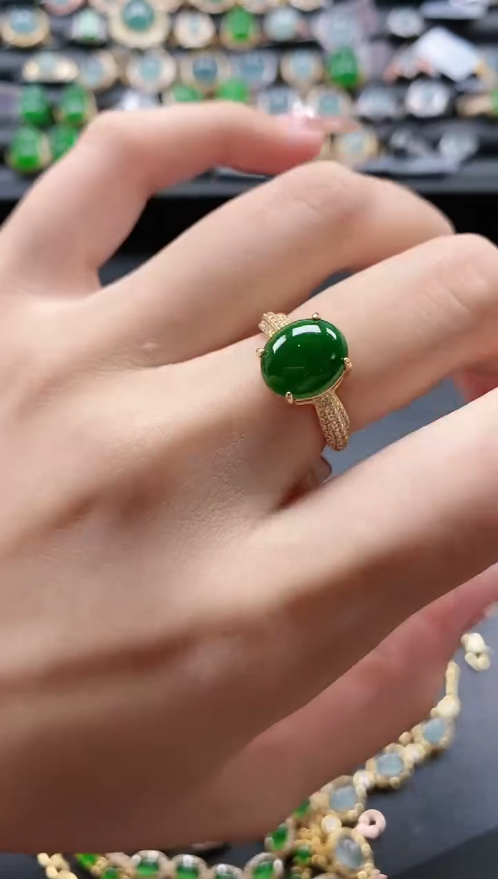 【闪购商品】翡翠戒指银S925镶嵌51511