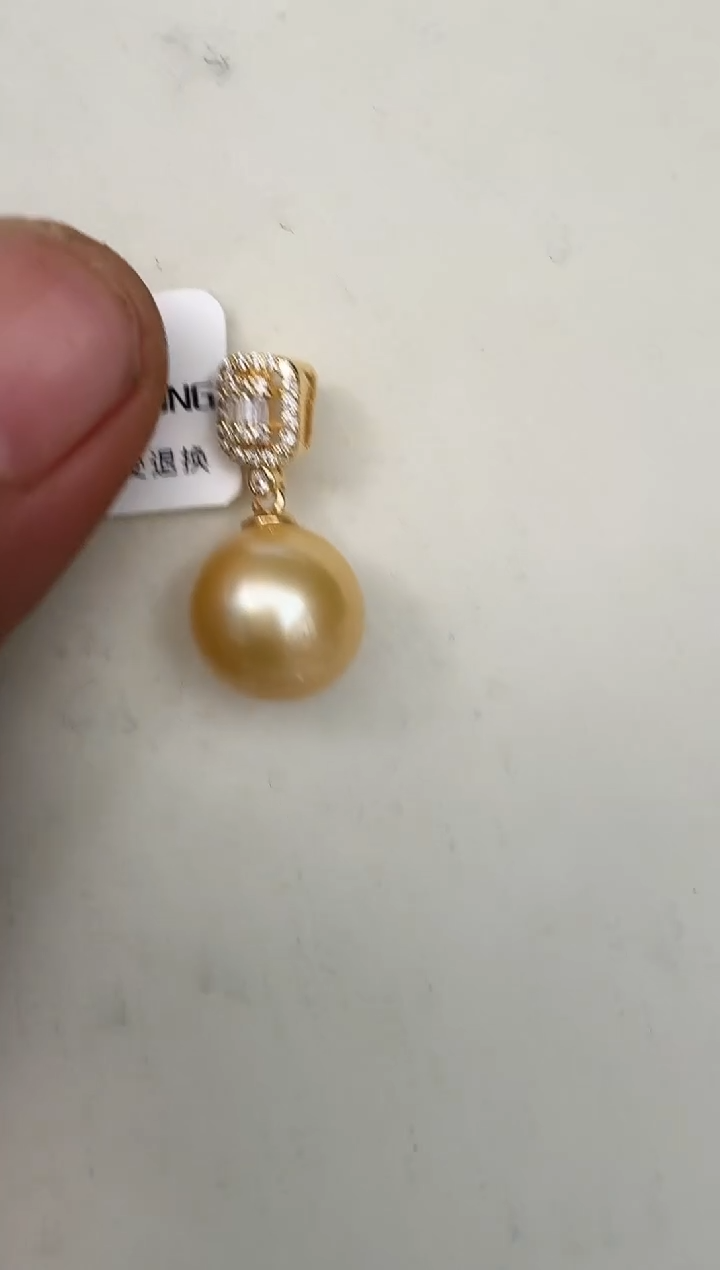 颈饰银S925镶嵌海水珍珠吊坠