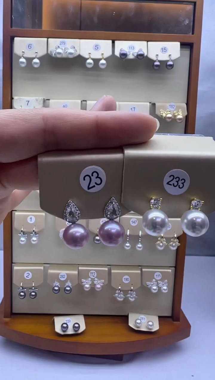 未镶嵌耳饰淡水珍珠23+233