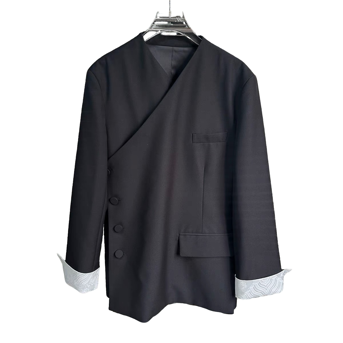 南油小众设计师新品新中式撞色西服