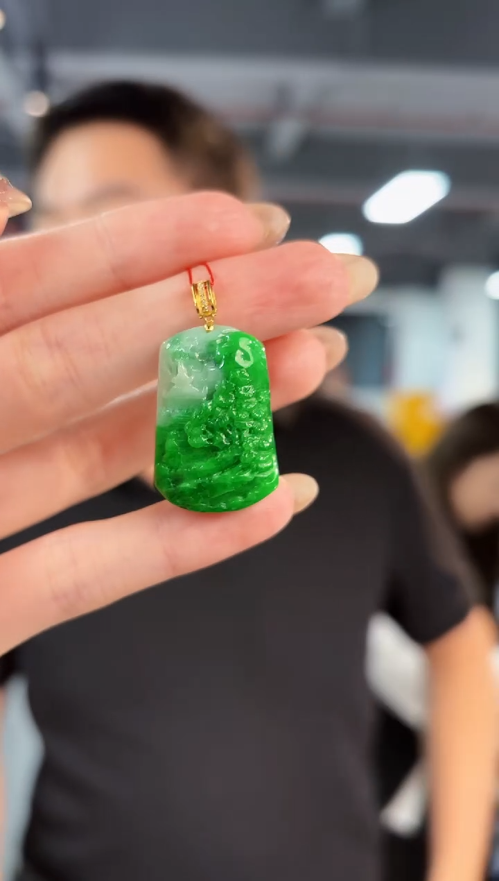 【闪购商品】翡翠颈饰18K金镶嵌缅料A货/支持复检/一件