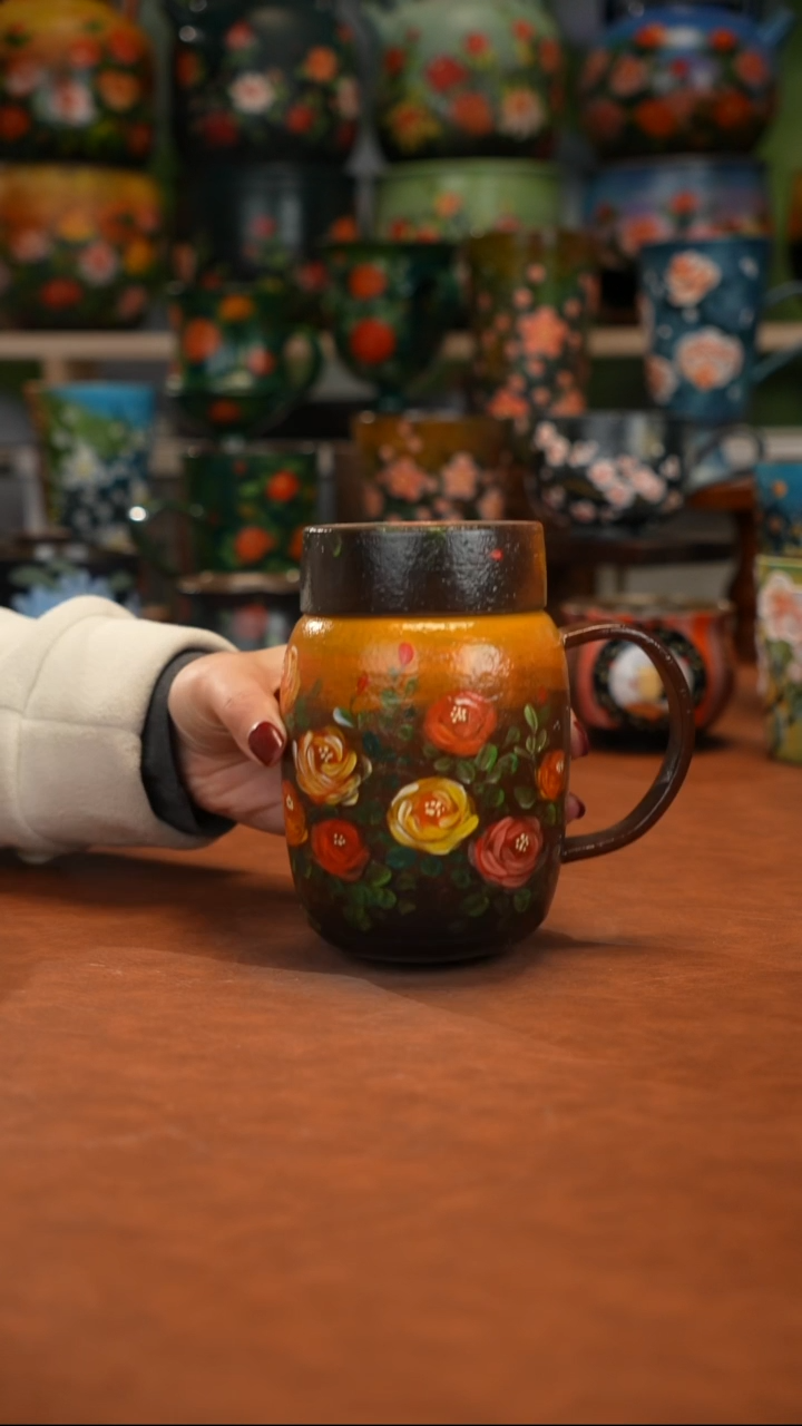 紫砂油画手绘釉下彩