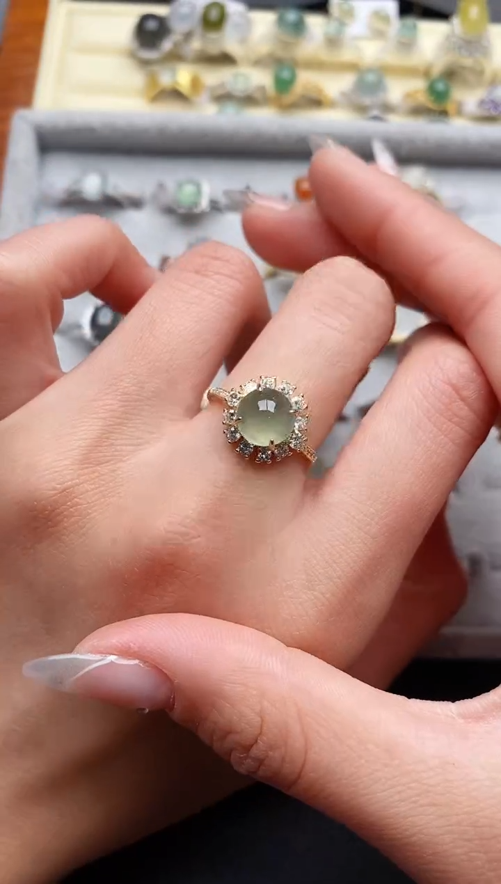 【闪购商品】翡翠戒指银S925镶嵌77777777+2