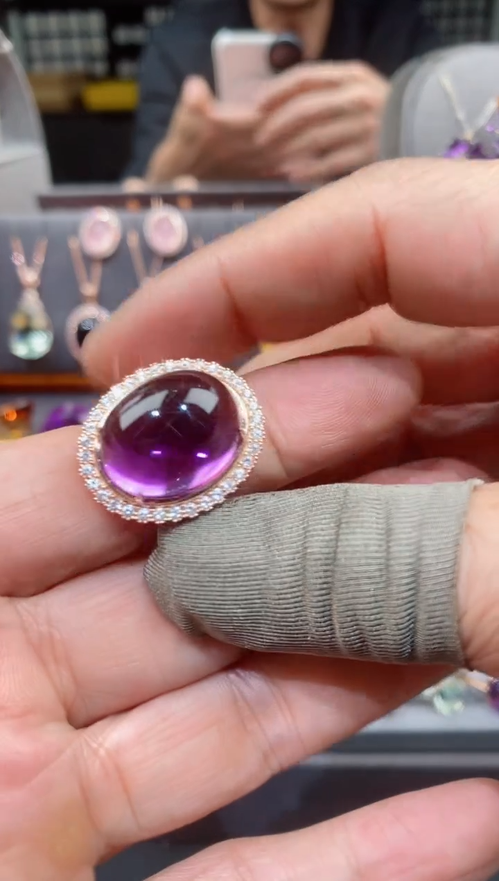 【闪购商品】紫晶戒子银S925镶嵌紫晶戒子