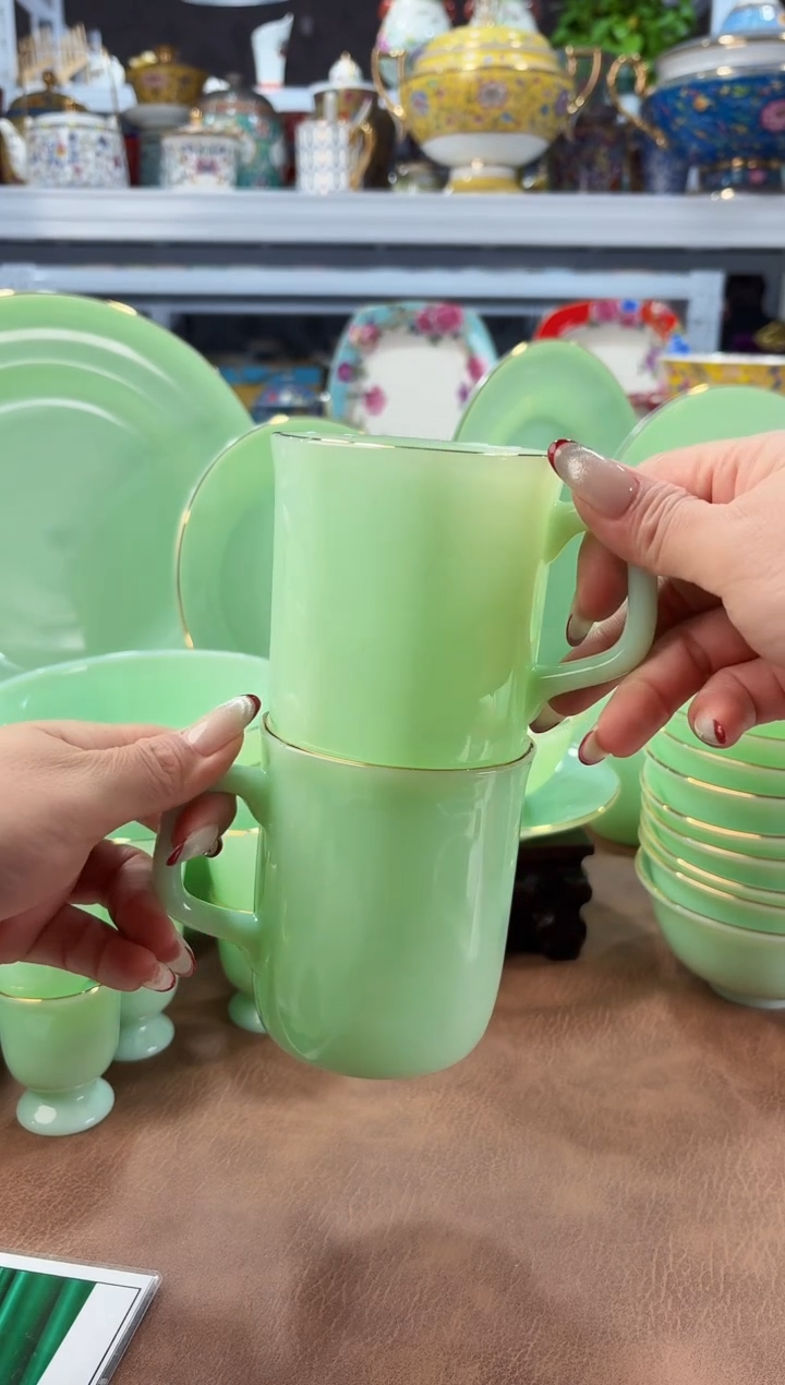 玉瓷马克杯2只餐具