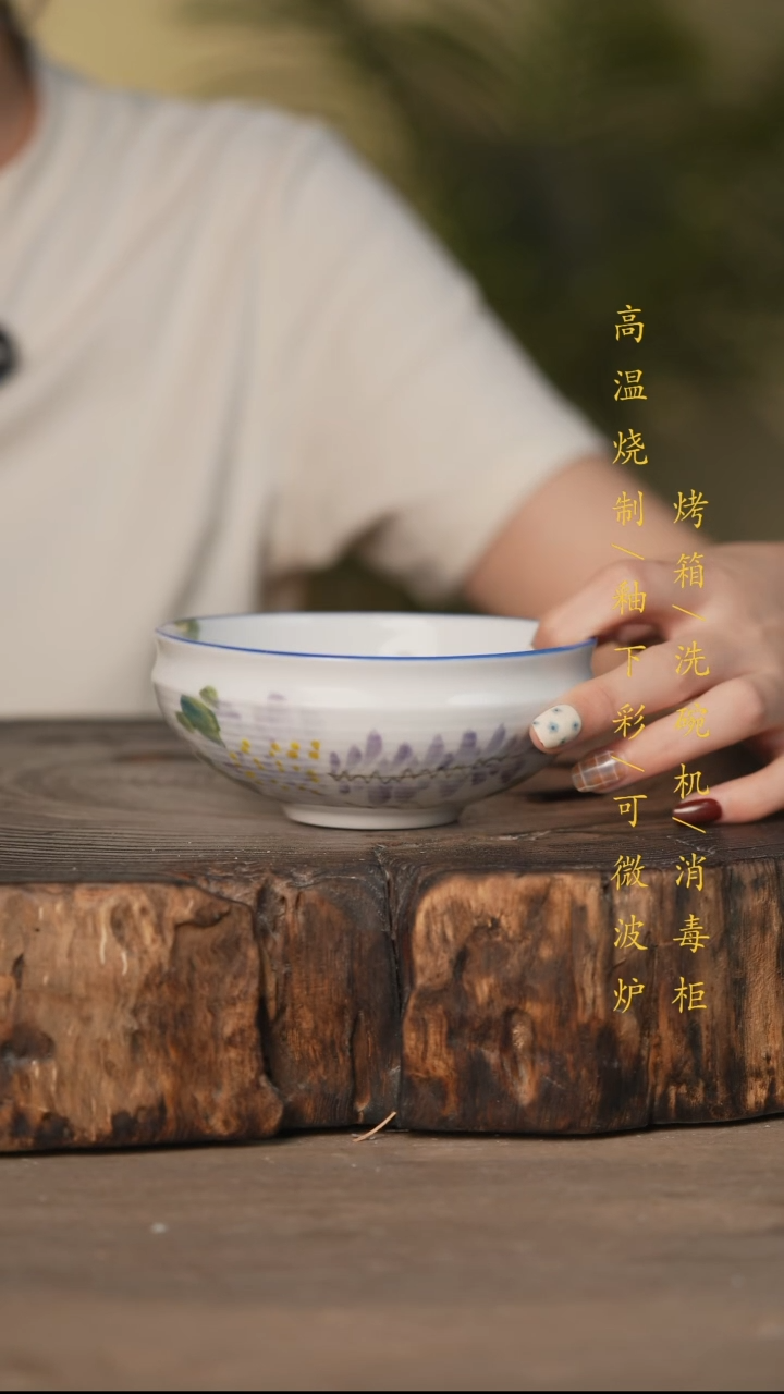 瓷片景德镇高温釉下彩可微波烤箱洗碗机