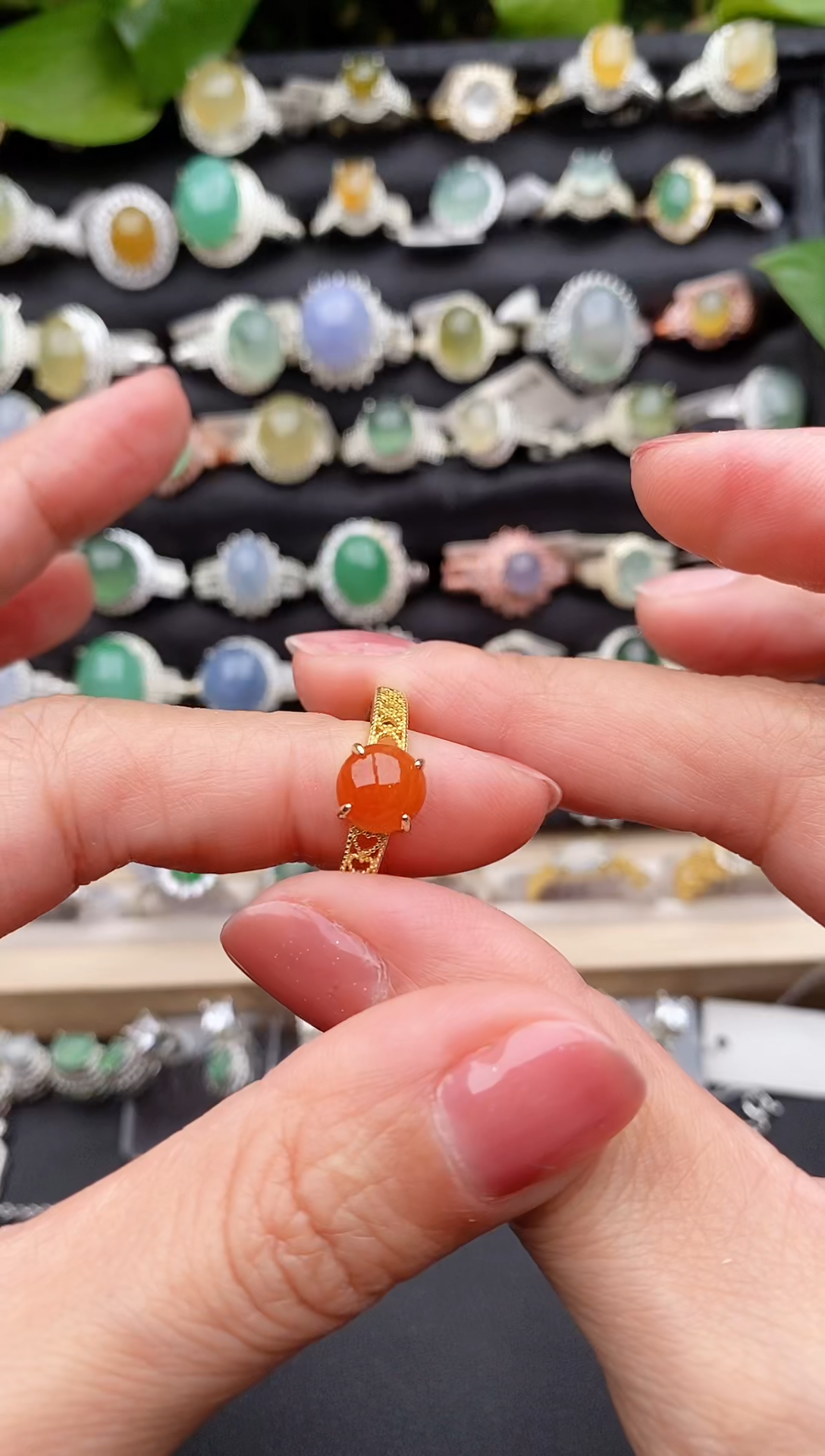 【闪购商品】翡翠戒指银S925镶嵌缅甸天然A货翡翠44   9-7