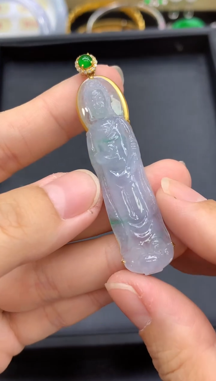 颈饰18K金镶嵌翡翠506-中国好珍宝