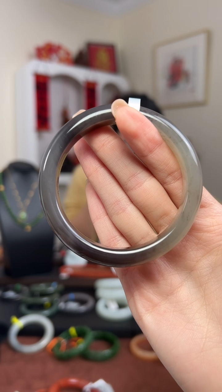 【闪购商品】和田玉手镯未镶嵌S6- 57.5mm 13*8