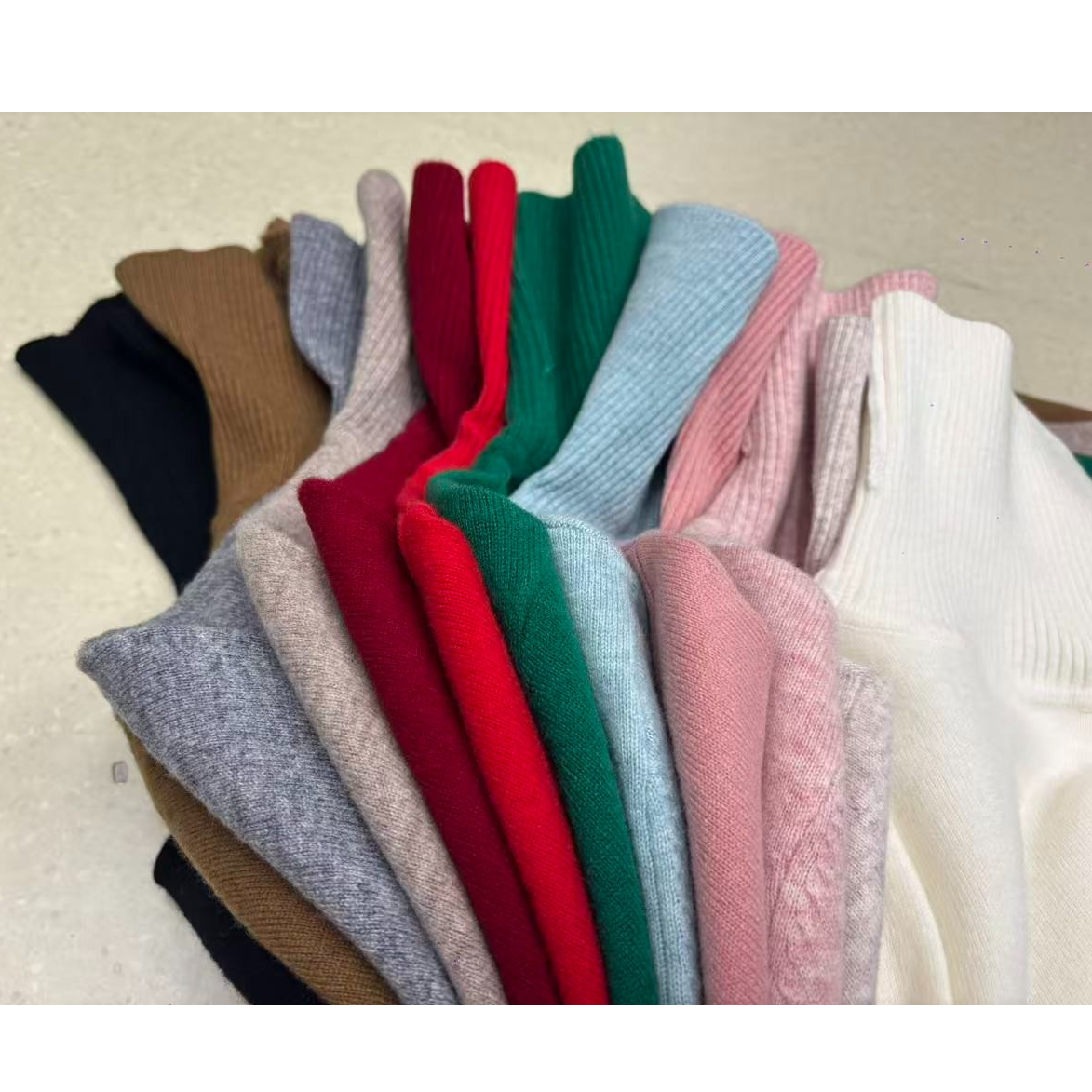 【福利款】女士两翻领羊毛打底衫针织衫百搭款时尚纯色长袖秋冬