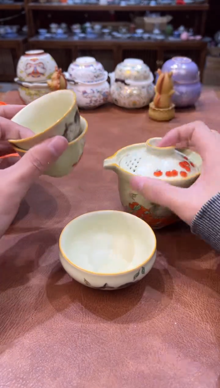 真的很便宜会开片的旅行茶具