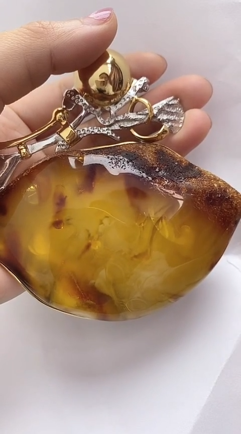 【闪购商品】琥珀裸石银S925镶嵌琥珀吊坠