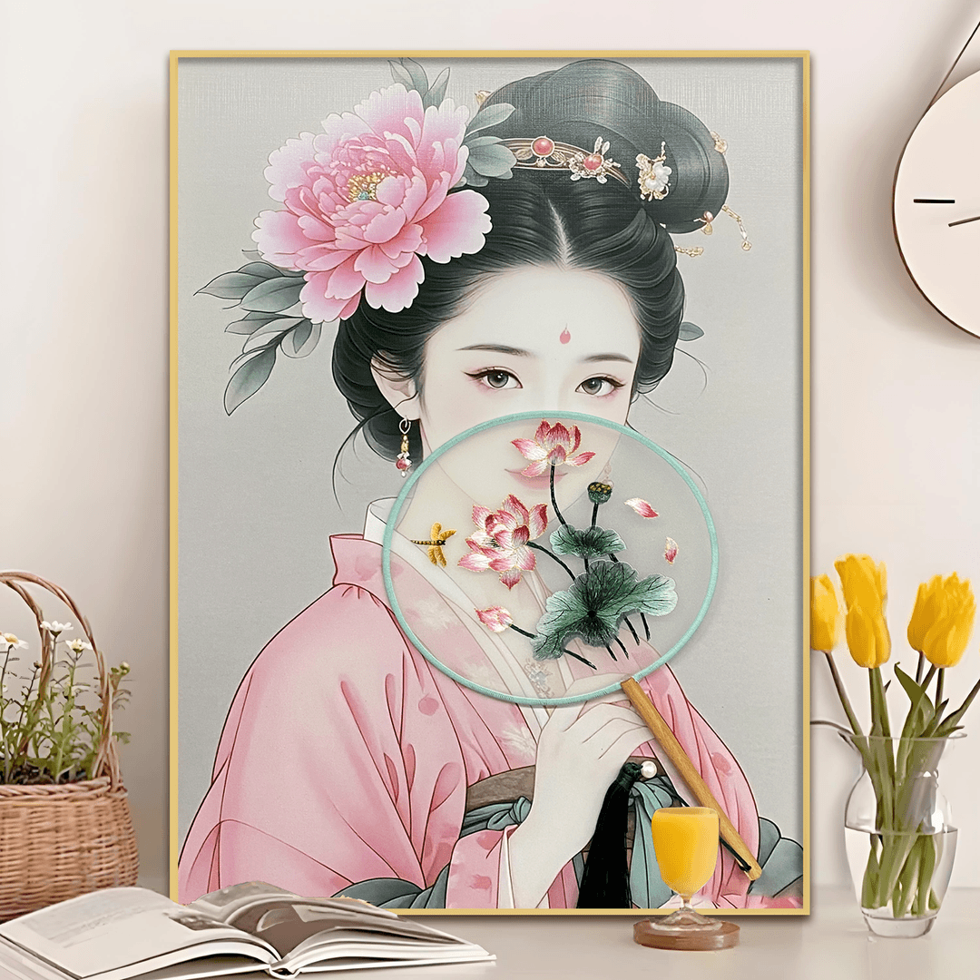 S5342-春日桃花美人古风2025新款人物画美女4060