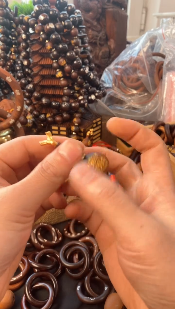 【闪购商品】木枣木微瑕描金龙头开口葫芦随机发货